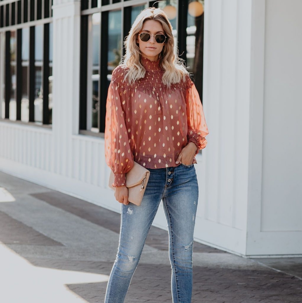 Brand new mock neck blouse
